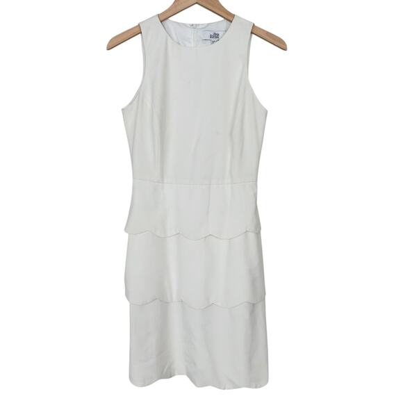 Belle Badgley Mischka White Tiered Dress Sz 2 - Picture 1 of 8